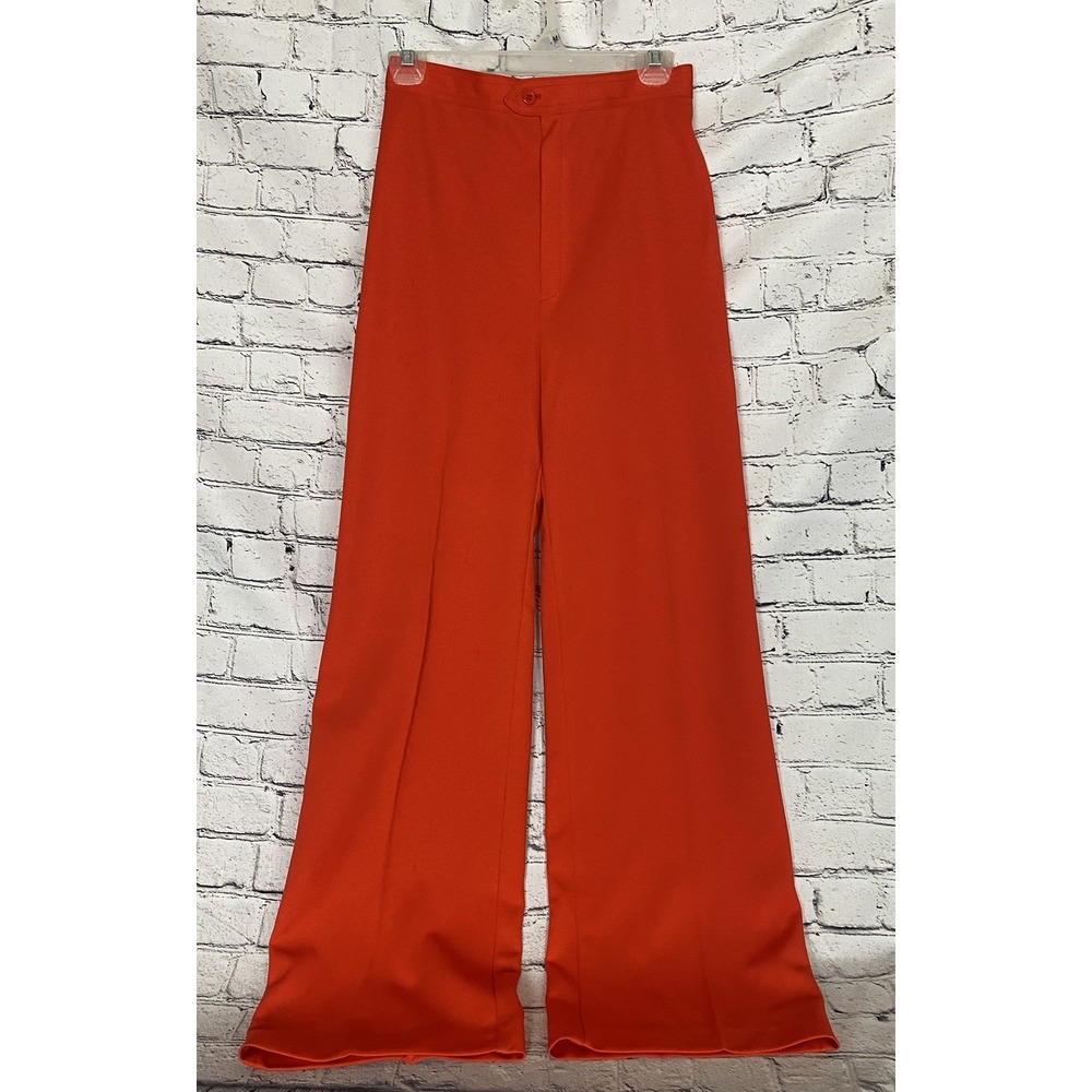 VTG NWOT Red/Orange 12‎ 70's Bell Wide Leg Flare Pants Disco Jack Winter